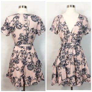 Hello Molly Blush Floral Ruffled Dress 6